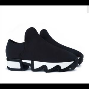 iRi black neoprene sneaker platform